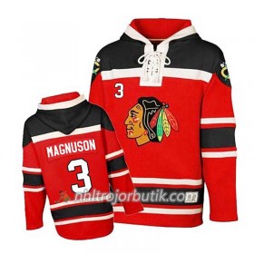 Män Ishockey Chicago Blackhawks Keith Magnuson 3 Röd Sawyer Hooded Sweatshirt